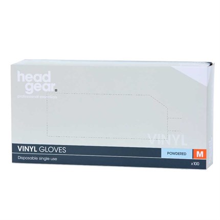 Head-Gear Vinyl Disposable Powdered Gloves Box 100 - Medium