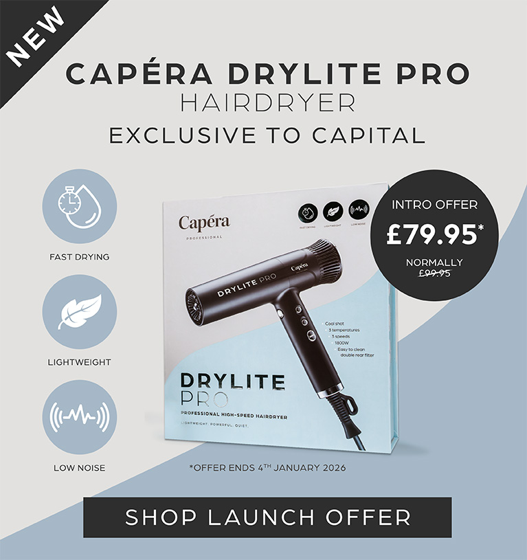 Capera DryLite Pro Hairdryer launchLaunch Banner