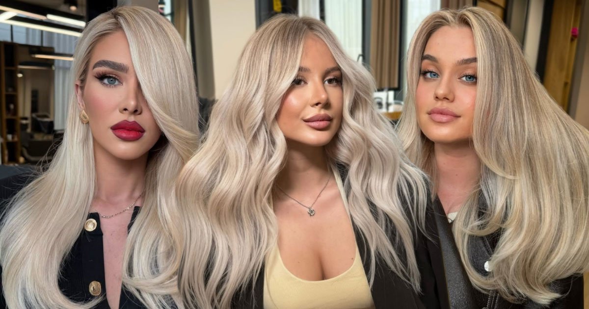 Three blonde looks, each heat styled
