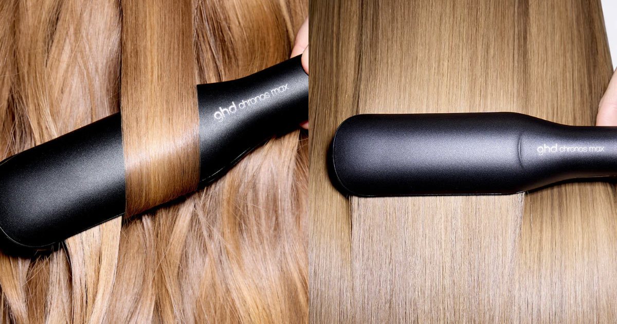 hair being straightened by the chronos max