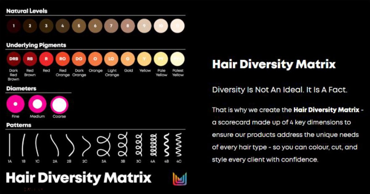 Hair Diversity Matrix allows you to colour all hair types
