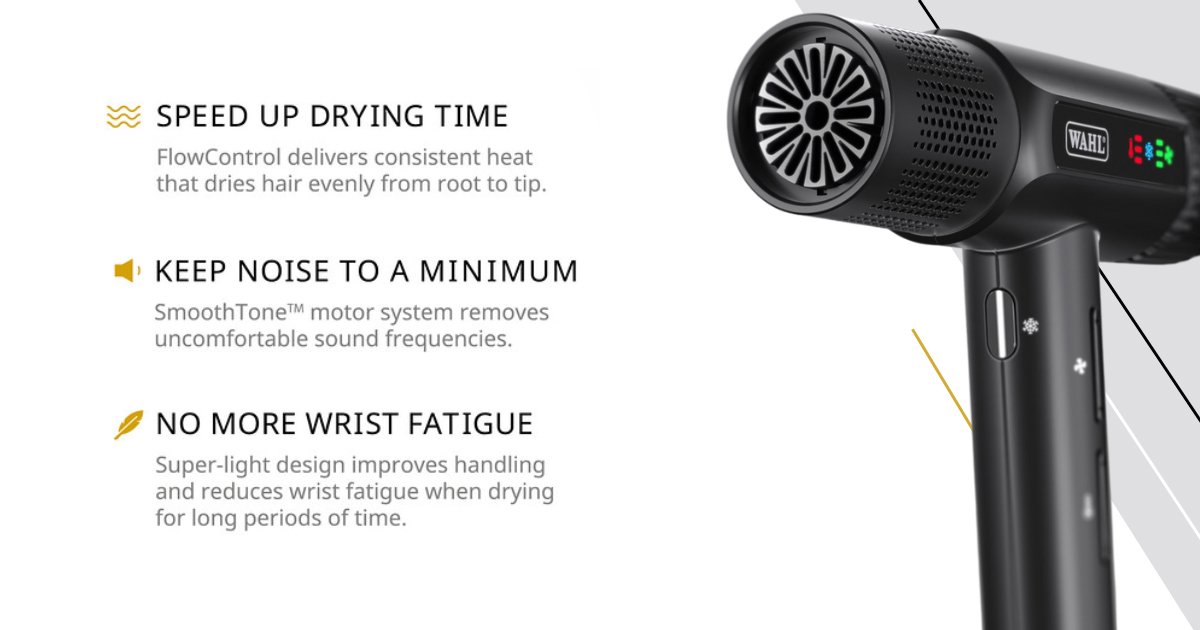 Reduces Drying Time, Noise, and Wrist Fatigue