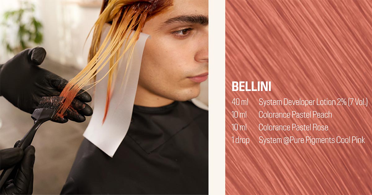 applying colour for bellini look