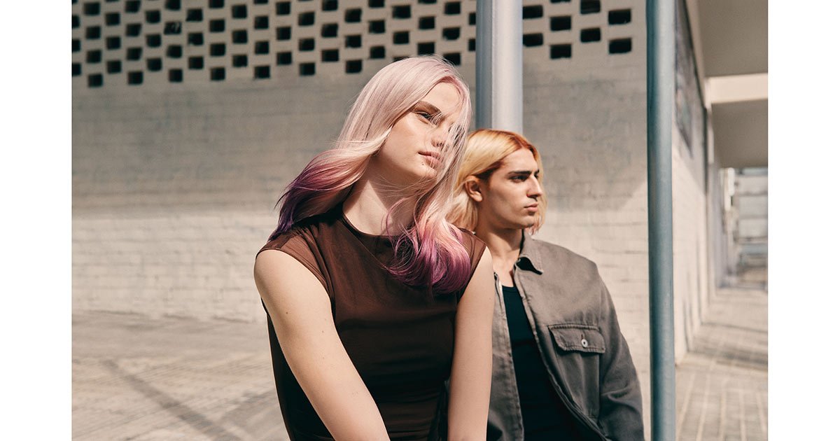 Two models with gradient hair
