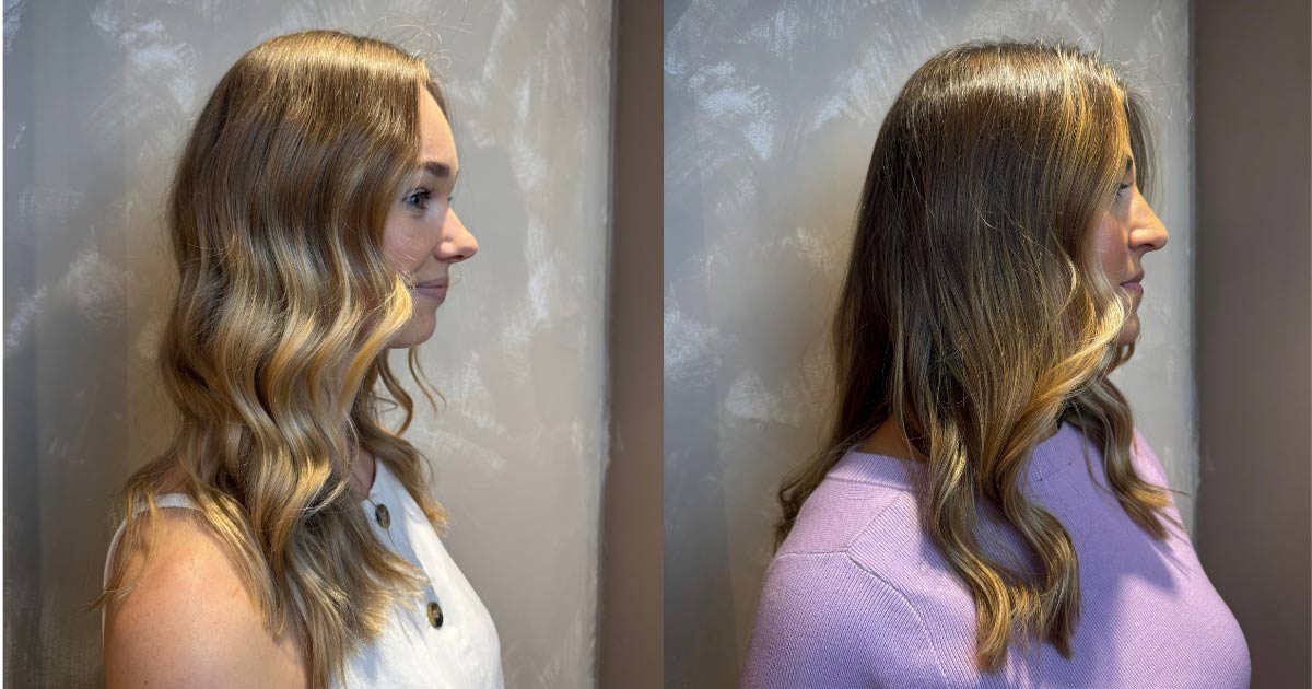 Model showing her results from Polychrome service