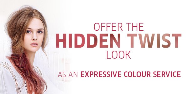 Offer the hidden twist look as an expressive colour service.