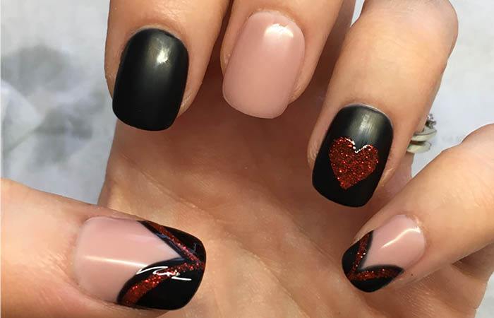 Valentines nails - step 6