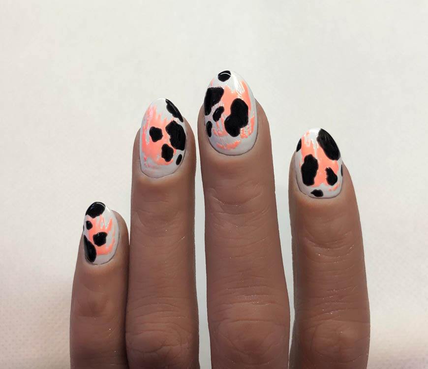 24Pcs Blue False Nails Zebra Milk Cow Print Long Fake Nails For Women And  Girls - Walmart.com