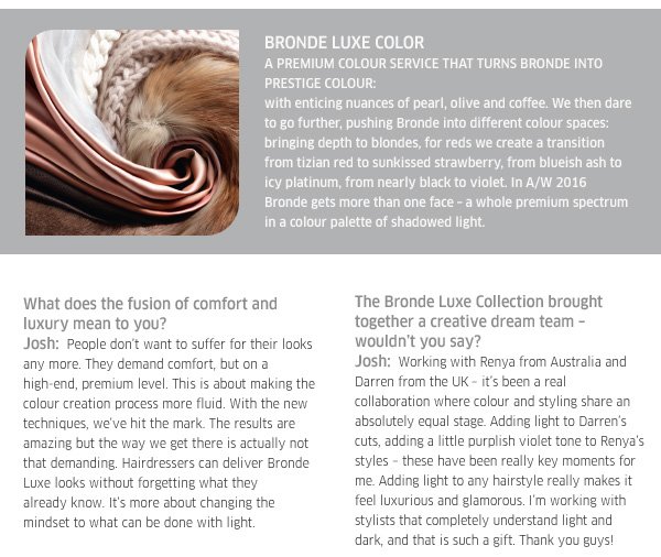 Bronde Luxe Color - a premium colour service that turns Bronde into prestige colour