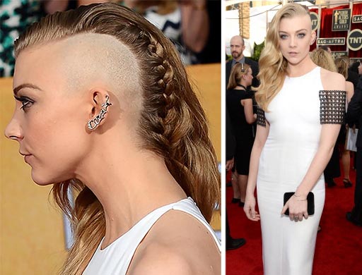 natalie dormer hair braid at SAG awards