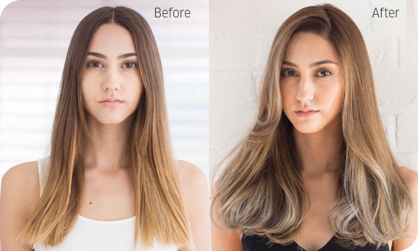 frosted bronde before after