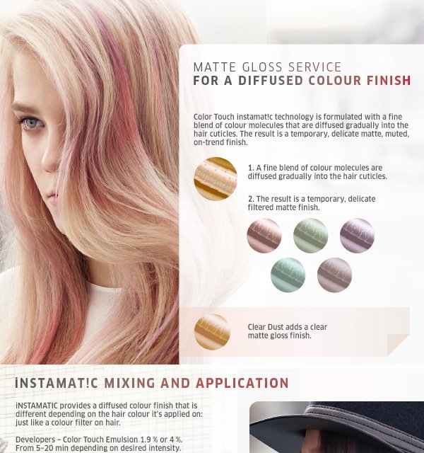 Matte gloss service - for a diffused colour finish