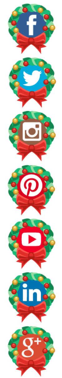 social media christmas icons