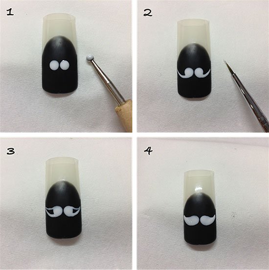 Movember moustache nail design tutorial