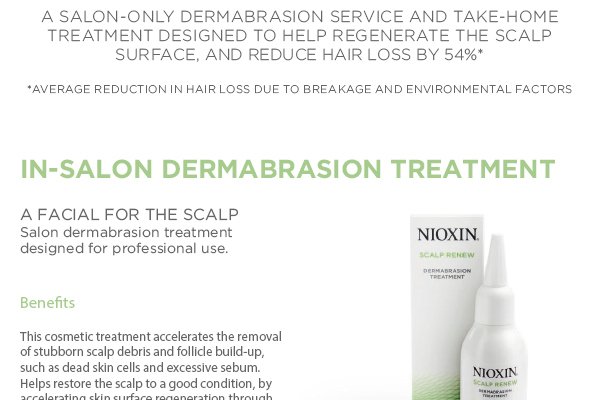 In-salon dermabrasion treatment - a facial for the scalp