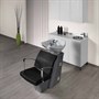 Salon Ambience Compact Wash Unit - Silver Frame & White Basin - All Black Coffee Upholstery (59)Alternative Image3