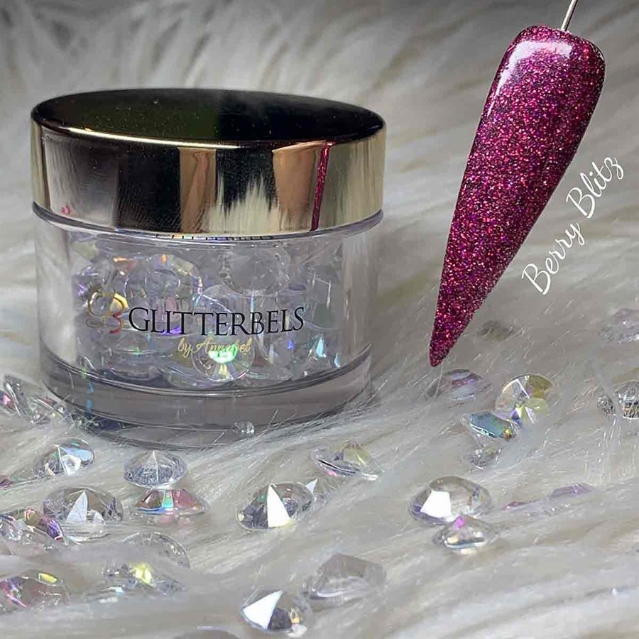 Glitterbels Pre Mixed Glitter Acrylic Powder 28g Berry Blitz