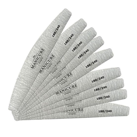 The Manicure Company 180/240 GRIT Half Moon Nail Files - 10pk