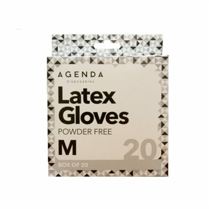 Agenda Latex Gloves Powder Free - Medium (20 pack)