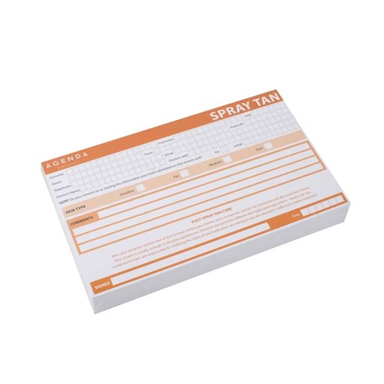 Agenda Spray Tan Record Cards Pk100