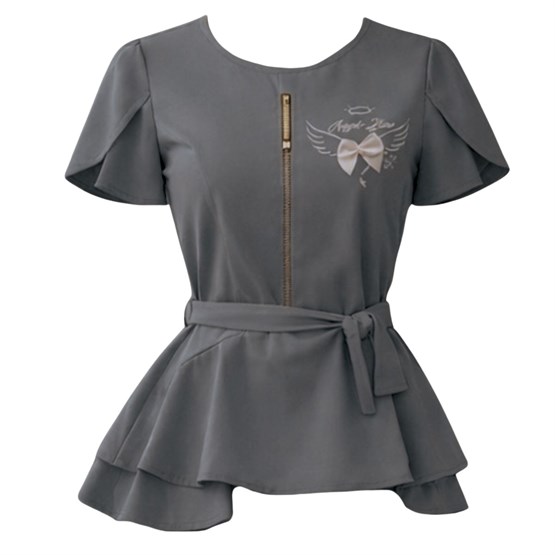 Angel-Bow Kiera Classic Charcoal Grey Top
