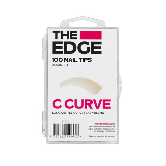 The Edge Big C Curve Tips Assorted - Pk100