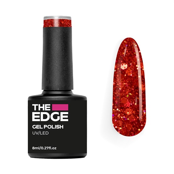 The Edge Gel Polish 8ml - Red Glitter