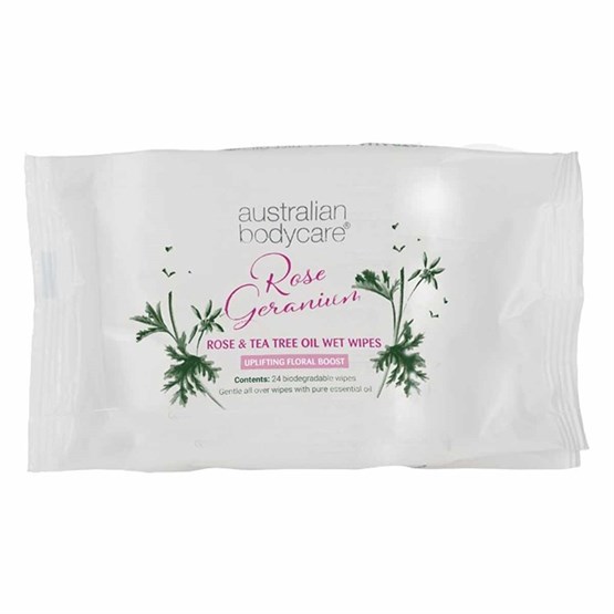 Australian Bodycare Rose Geranium Wet Wipes 24pk