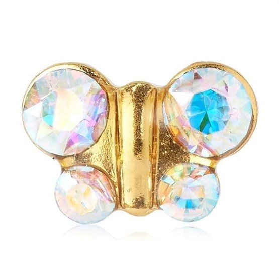 Caflon 24 Carat Gold 6mm Fashion Earrings - Butterfly Rock Crystal