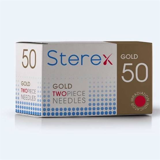 Sterex  Two Piece Gold Needles (Pack of 50)