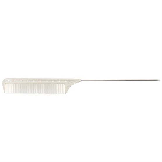 Y.S. Park White Extra Long Pin Tail Comb YS-122