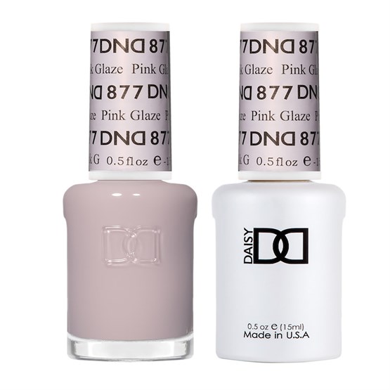 DND Duo Gel & Nail Polish Set 2x 15ml - Pink Glaze #877