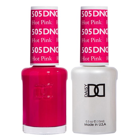 DND Duo Gel & Nail Polish Set 2x 15ml - Hot Pink #505