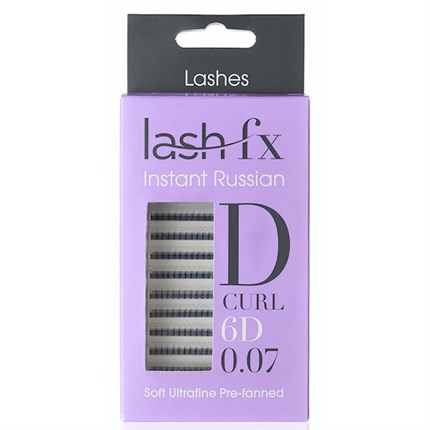 Lash FX D Curl 6D Russian Lashes - Extra Fine (0.07) 13mm