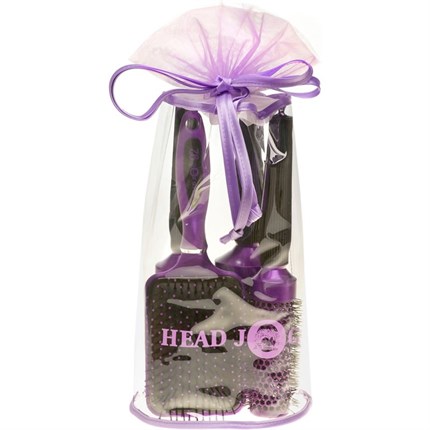 Head Jog Oval Purple Brush Bag (4 Brushes)