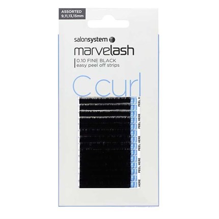 Salon System Marvelash Lash Extensions C Curl 0.10 (Fine) - Assorted (9,11,13,15mm)