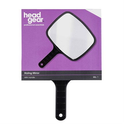 Head Gear Mirror With Handle - Black