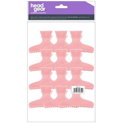 Head-Gear Butterfly Clamps Large Pk12 - Pink