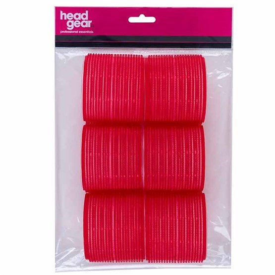 Head-Gear Velcro Rollers - Red Pk6 (70mm)