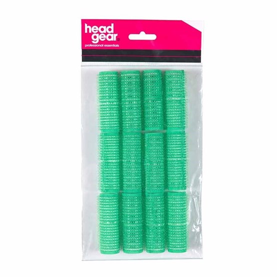 Head-Gear Velcro Rollers - Green Pk12 (21mm)