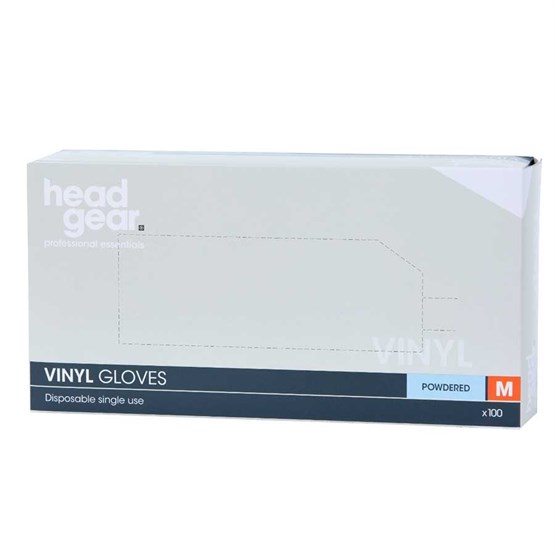 Head-Gear Vinyl Disposable Powdered Gloves Box 100 - Small