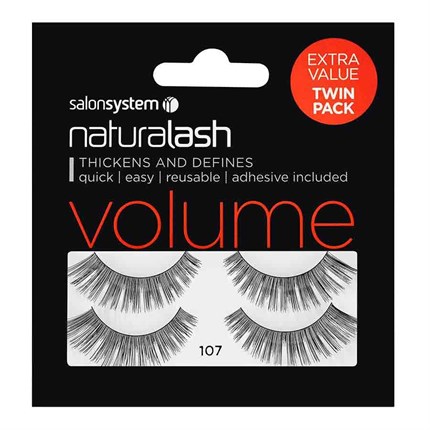 Salon System Naturalash Strip Lashes (Value Twin Pack) - 107 Black (Volume)