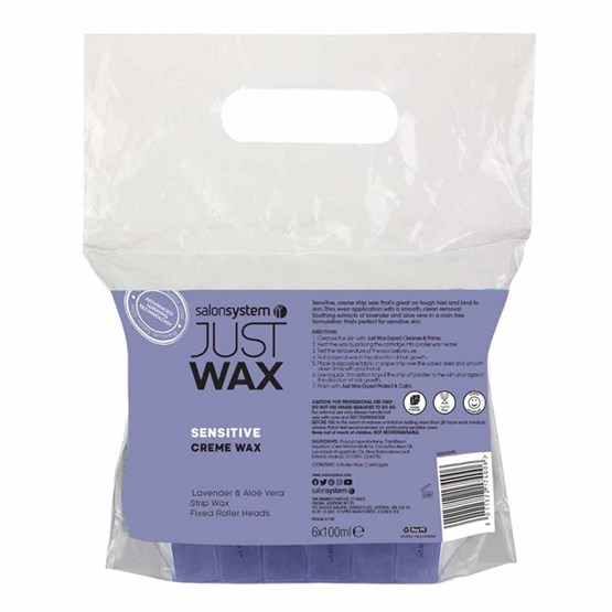 Salon System Just Wax Sensitive Lavender Cartridge Roller Wax 6 x 100ml