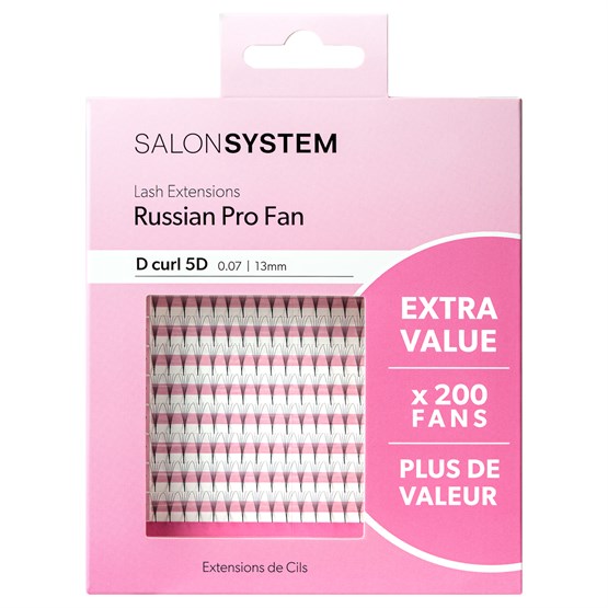 Salon System Lash Extensions - Russian Pro Fan 0.07 D Curl 5D 13mm Extra Value Pack