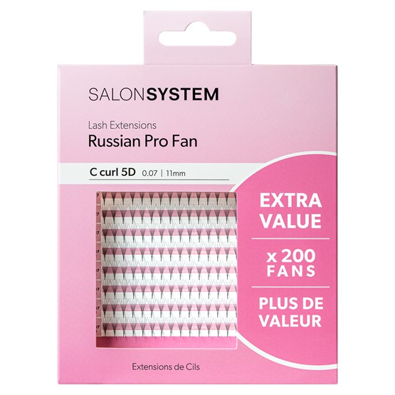 Salon System Lash Extensions - Russian Pro Fan 0.07 C Curl 5D 11mm Extra Value Pack