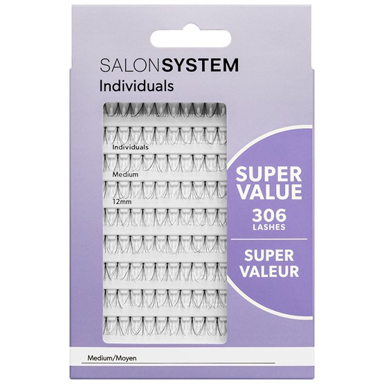 Salon System Individual Lashes Super Value 306pk - Medium