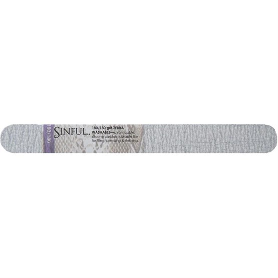 Sinful Zebra 180/180 Washable Straight Grit File - Single