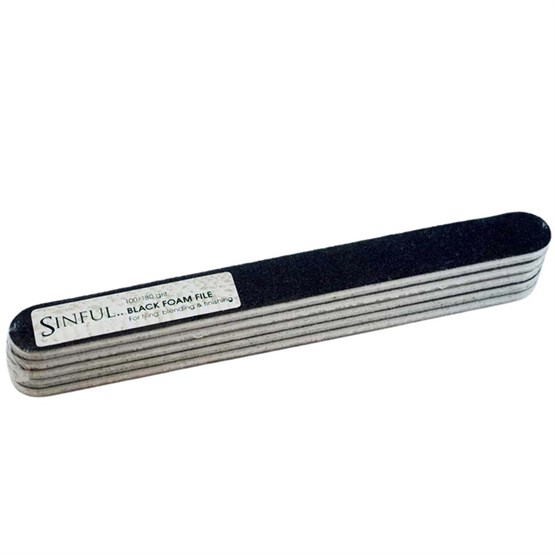 Sinful Black 80/80 Foam Grit File - Pk 5