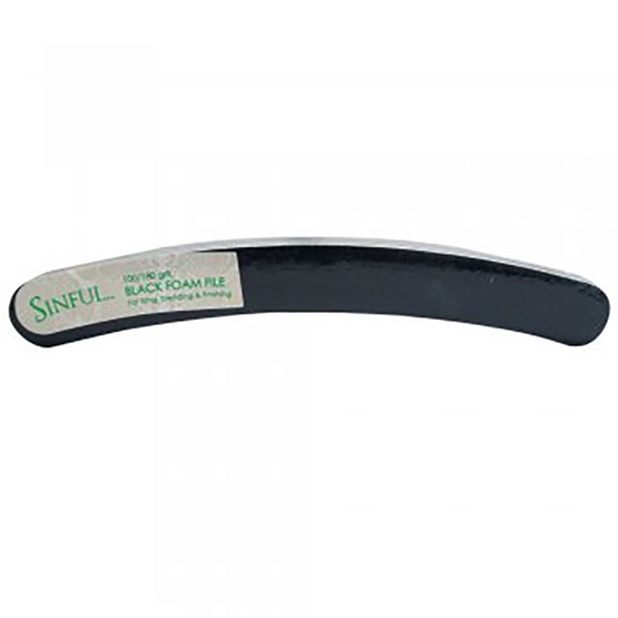 Sinful Single Black Curved Foam File - 100/180