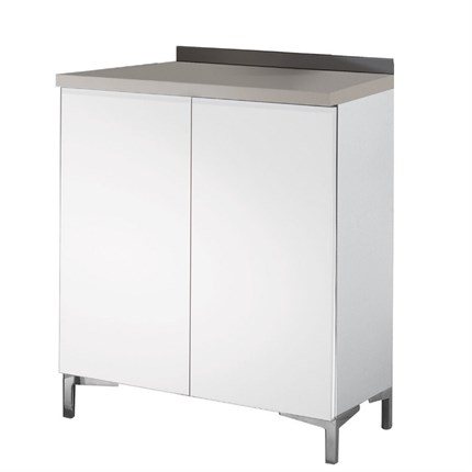 Salon Ambience 80 Base Wall System White Ash Cabinet